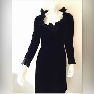 Victor Costa Black Long Sleeve Dress